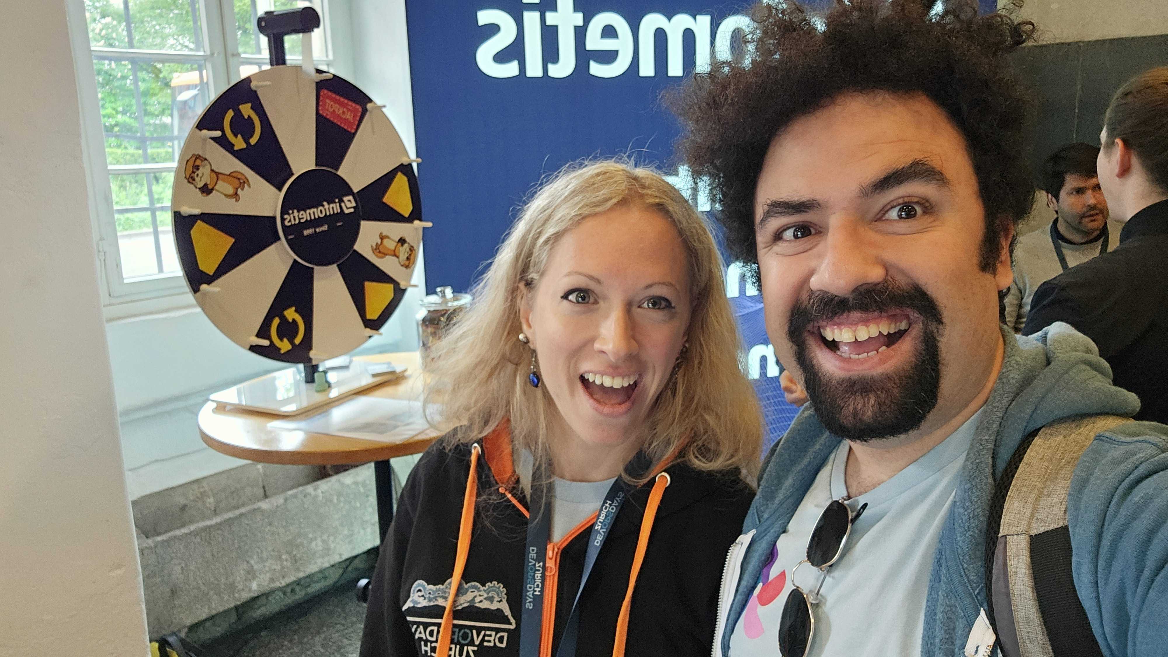 Selfie with Nadine Broghammer at DevOpsDays Zurich 2026.
