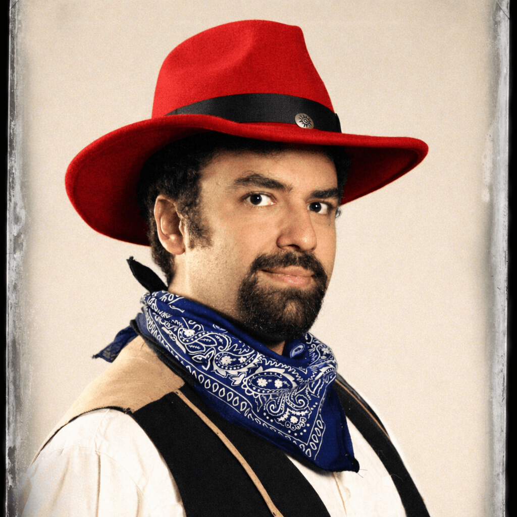 Author Photo (with red hat)